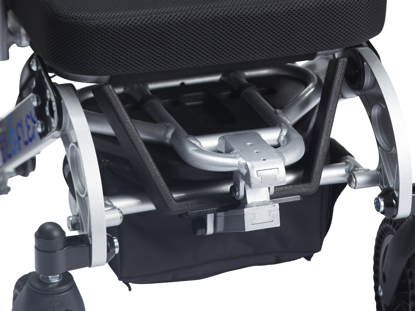 Detalj av sammenleggbar ramme og mekanisme på Eloflex K