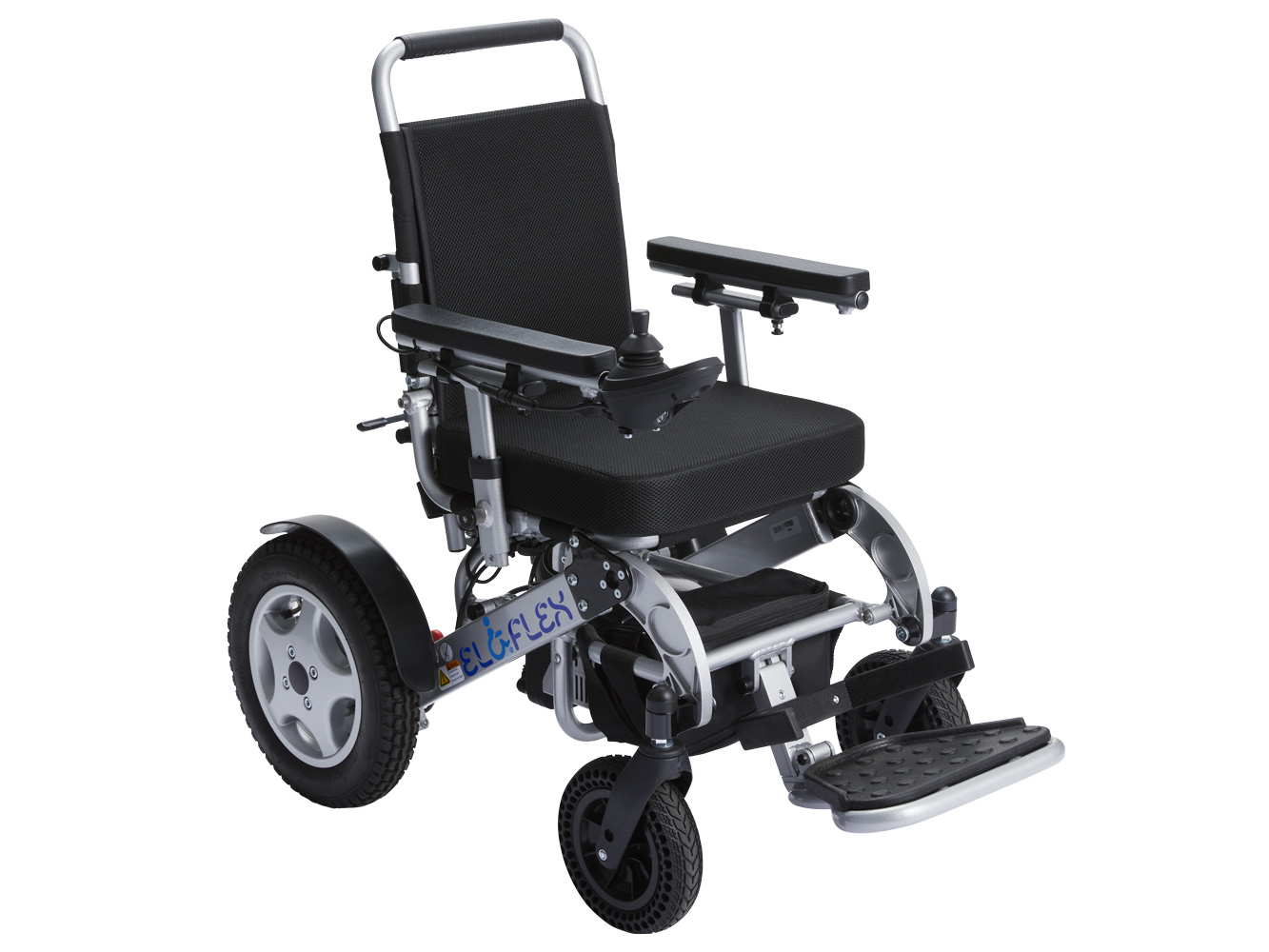 Eloflex K elektrisk rullestol vist fra front og side