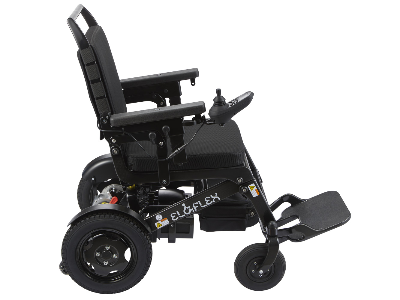 Eloflex Z rullestol fra siden med stabil ramme